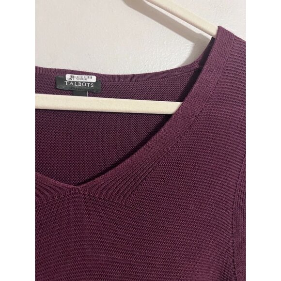 Talbots Knit Tunic Sweater M Red Old Money Classic Preppy Retro Neutral Minimal - Picture 5 of 9